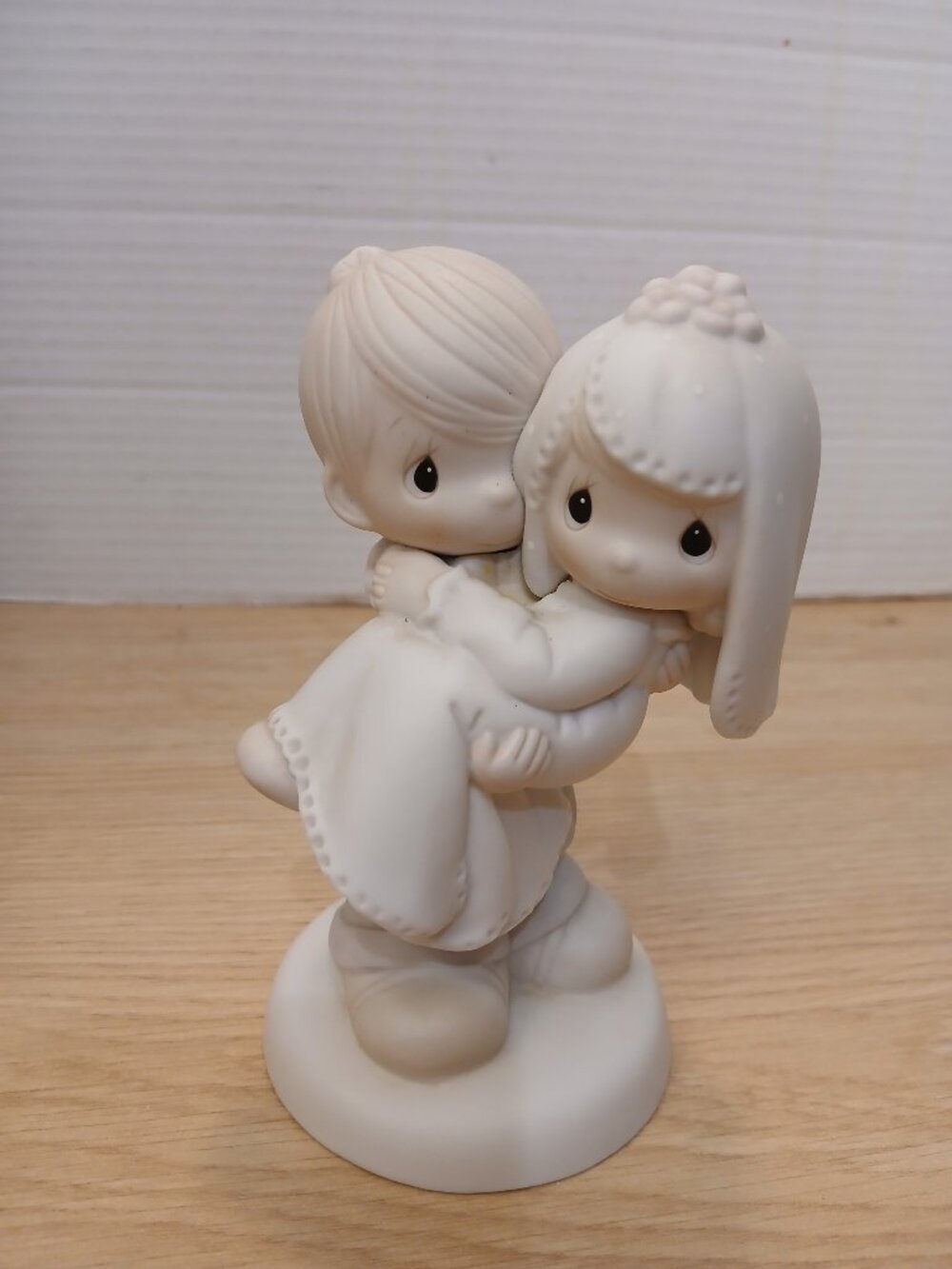 Precious Moments Bless You Two Wedding Bride Groom Porcelain Figurine E9255